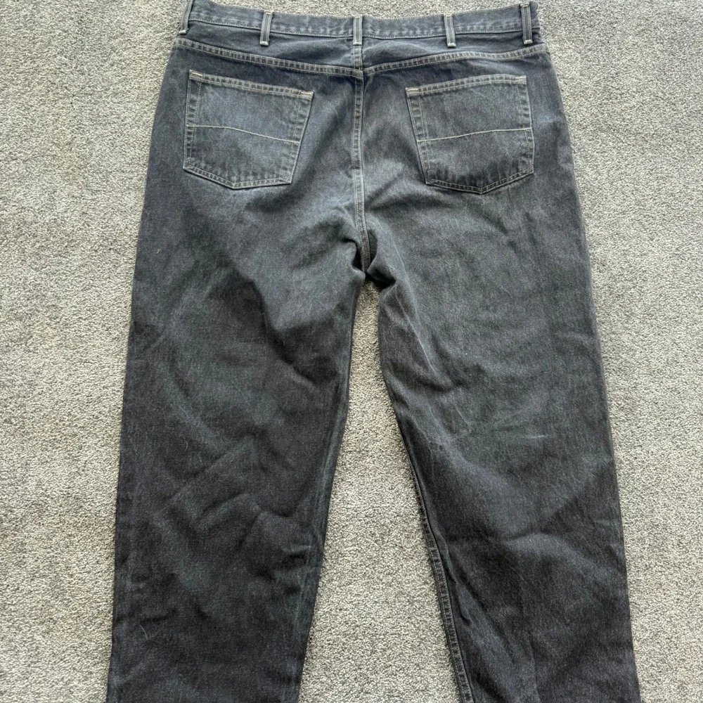 VTG Faded Glory Mens Relaxed Fit Jeans Black Denim 44x30 112371 36 Cotton